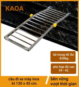Thang dắt xe máy inox. KT 130x 45cm ( bảo hành 12 tháng )
