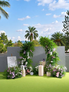 Lifelike Plastic Lavender Flowers Decorative Ornaments Wedding Scene Arrangement Elk Horn Arch Window Display Decoration Forest System