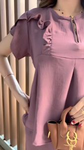 Setelan Celana 7/8 Crinkle Airflow Rempel Resleting Jeans Motif Polos Busui Tali Belakang Claressa Collection