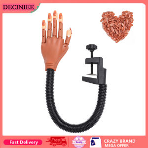 DECINIEE Practice Hand with 100pcs Acrylic Nail Tips Adjustable Manicure Training Hand Flexible Holder Nail Supplies For Professionals