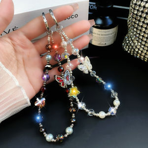 สร้อยโทรศัพท์ผีเสื้อประดับคริสตัล Clove กระเป๋าใส่โทรศัพท์มือถือพร้อมหัวเข็มขัดระดับไฮเอนด์สำหรับผู้หญิง
