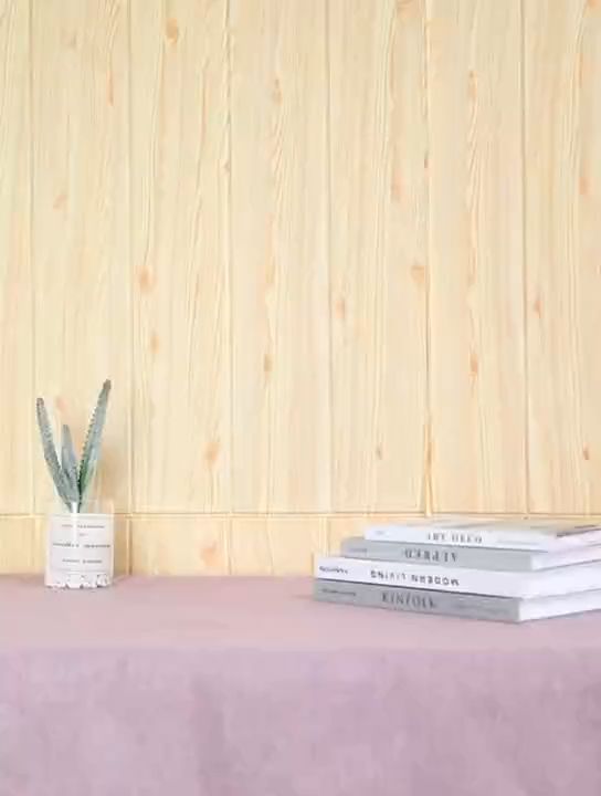 3D 70X70CM stereo retro wood grain foam self-adhesive 6MM waterproof wall sticker living room bedroom background clothing store wallpaper BHW