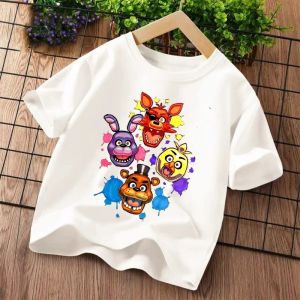 Bandai | 2026 Cartoon Five Nights At Freddys Kids T-shirts FNAF Graphic T-shirt Children Casual Sports Tops Short Sleeves Kids Clothing