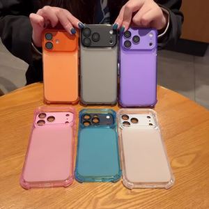 Luxury Transparent Armor 2in1 Camera Protection Case For iPhone 17 16 15 14 13 Pro Max Shockproof Frame Corner Detachable Cover