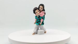 Bandai | In Stock Demon Slayer Anime Figure Tanjirou Back Kamado Nezuko Doll Action Figure Model Toy Gift