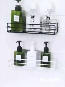 Multifunctional Bathroom Storage Shelf Wall Mounted Rack Bathroom Hanging Basket Shampoo Holder Bath Accessories Kitchen Seasoning Storage