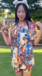 ชุดนอนไหมอิตาลีพรีเมี่ยม ลาย A03 เสื้อแขนสั้น + กางเกงขาสั้น งานไทย ผ้านุ่ม ใส่สบาย ทรงสวย