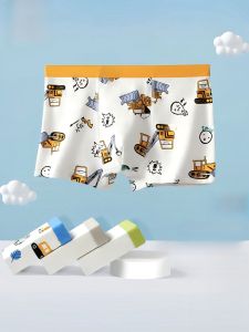 miiow | Childrens Silk Antibacterial Boxer Shorts Ultra Soft Cotton Elastic Fibre Comfortable Fit Boys Underwear Four Corner Shorts