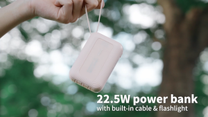 MeeGoo Powerbank 10000mAh Built In Cable 22.5W Fast Charge Mini Powerbank Portable fast charging