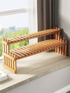 Flower Potted Stand  Rak Kayu Wood Rack Rak Desktop Rack Bamboo Flower Garden Rack Rak Garden Balcony Display Organizer Display Shelf 花架