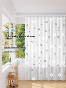 Waterproof Shower Curtain Partition Blind High End Bathroom Dry Wet Separation No Drilling Required Shower Drape