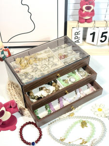 กล่องเก็บเครื่องประดับทอง กล่องเก็บต่างหู สร้อยคอ เครื่องประดับ ลายไม้หัวเข็มขัด กล่องเก็บของ กล่องไม้เนื้อนุ่ม