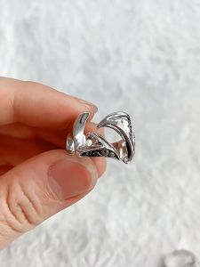 Cincin Motif Ombak Adjustable / S925 Simple Adjustable Flame Shape Mens Ring / Cincin motif Tato Tribal / Tribal Tattoo Blade Sterling Silver Gothic Ring / Cincin Cewe Cowo Keren Unik gaya hiphop pink vintage