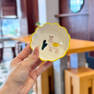 Đĩa Đựng Đồ Ăn Nhẹ Bằng Gốm Sứ Tráng Men Dưới Màu Vẽ Tay Phong Cách Nhật Bản Dùng Tại Nhà Đĩa Đựng Nước Mắm Đĩa Đựng Mắm Tôm