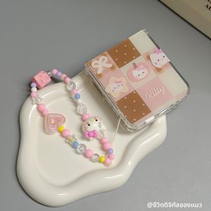 เคสโทรศัพท์ซิลิโคน Samsung ZFlip6 Kitty Cat Pattern Dual Layer Foldable Full Cover Anti-Fall Luxury Sensation เคสโทรศัพท์มือถือแบบหนังสือเปิดได้