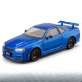 Chezhi 1:24 Sang GTR-r34 Simulation Alloy Sports Car Model Sound and Light Return Children's Toys Wholesale. 