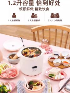 【Upgraded With Free Steamer】2024 BRUNO Mini Rice Cooker Multifunctional Personal Cooker Porridge Noodles Cooking Pot Hot Pot Health Pot Household Dormitory Pot 1.2L BOE127