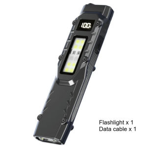 USB Rechargeable Tactical Flashlight COB Light Source Compact Aluminum Alloy Body IPX4 Waterproof for Professional Outdoor Work