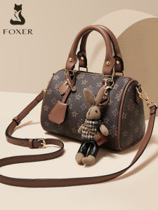 Gold Fox Boston Pillow Handbag Womens Crossbody Bag Matronly Fashionable Soft Shoulder Bag Lock Buckle Closure Casual Use