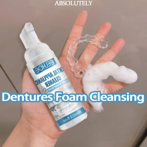 Denture Foam Cleaner: Remove Odors, Discoloration, Stains, and Plaque - Minty Fresh Clean 60ml