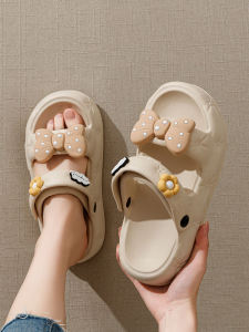 Thick Heel Princess Style EVA Summer Outdoor Wearable Beach Sandals Womens Slip-On Slippers Comfortable Home Slippers