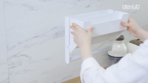 DeHUB Vacuum Pad ที่แขวนกระดาษชำระ กระดาษทิชชู่ แขวนกระดาษซับน้ำมัน ในห้องน้ำ ห้องครัว ไม่ต้องเจาะผนังแผ่นกาวสูญญากาศVacuum Pad Kitchen Towel Rack 280