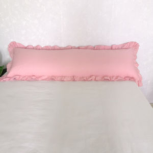 Pure Cotton Long Zipper Style Pillowcase Princess Single Color Lace Trim Double Size Extra Length 1.5 Meters Full Cotton Pillow Cover