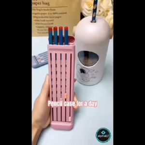 8in1 Pencil Case with Ruler 5 Pencils and 1 Eraser Stationery Pen Storage Box Cute Pencil Pouch Pencil Box School Office