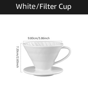 Ceramic Coffee Dripper Engine Style Coffee Drip Filter Cup Permanent Pour Over Coffee Maker Separate Stand For 1-2 Cups