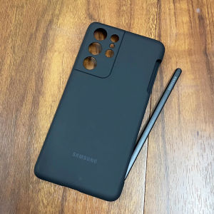 Samsung | Liquid Silicone S-Pen Stylus Slot Case for Samsung Galaxy S21 Ultra Soft Back Protect Phone Cover Built-in Stylus Pen Slot Shell