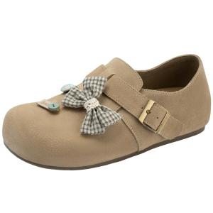 Josiny | Genuine Leather Birkenstock Style Thick Heel Slip-On Elevating Full Wrap Soft Sole Shoes