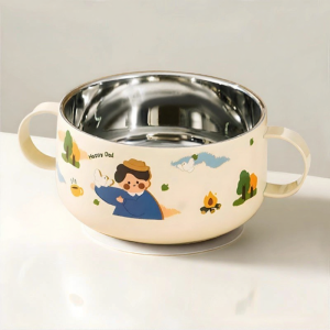 HANXIAO | 316 Stainless Steel Double Eared Food Grade Baby Feeding Bowl