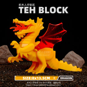 Medieval Black Dragon Riding Samurai Third Party Building Blocks Doll Charmeleon Animal Mount Assemble Toy Garage Kit