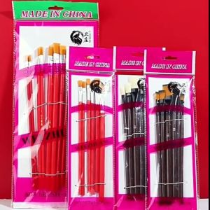 Cọ vẽ cán gỗ màu nước acrylic sơn dầu goauche...Cọ dẹp cán dài chuyên dụng vẽ tranh tô màu tô tượng...