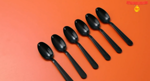 100PCS Disposable Spoon and Fork Small Thick Plastic Utensils With Independently Package for Bakery Fruit Dessert