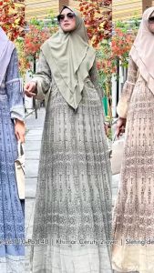 MAHDIYA OUTFIT - GAMIS HAIRIN 19 SYARI - BUSUI SET KERUDUNG - GAUN PESTA MUSLIMAH MEWAH ADEM