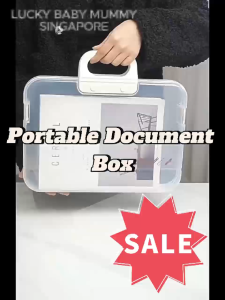 Portable Document Box / Documents Stationery Storage Case / A4 Folder With Lock Handle / File Organiser