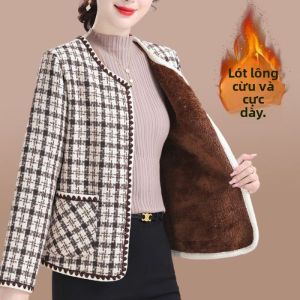 QIAOXIZI | Áo Khoác Len Thời Trang Ấm Áp cho Phụ Nữ Mùa Thu và Đông