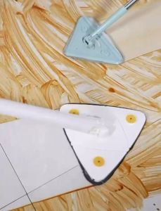 Self Twist Mop Hands Squeeze Triangle Mops Rotatable Flat Mop Floor Window Household Cleaning Segitiga Boleh Putar