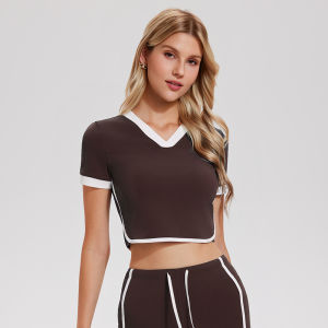 COSLEAF | Quần Áo Yoga Ôm Body Tay Ngắn American Vintage