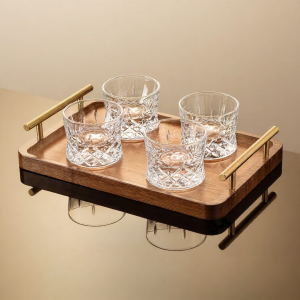 BOANG | Crystal Thick Base Engraved Whiskey Glass 100ml