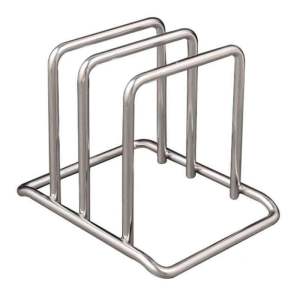 Stainless Steel Thick Double Slot Chopping Board Stand
