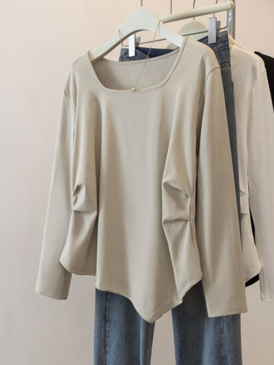 AIYITI | เสื้อตัวยาวปกปิดทรงไม่สมมาตรไซส์ใหญ่ | Lazada.co.th