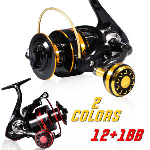 Malaysia Spinning Fishing Reel Full Metal Spool 12+1BB Fishing Reels 4.7: 1/ 5.0: 1 High Speed Saltwater Outdoor Tackle 2000/ 3000/ 4000/ 5000/ 6000/ 7000