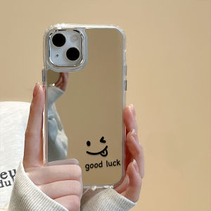 Huawei Pura70 Phone Case Mirror Luck Smile Protective Cover pro Women Curved Screen Makeup Soft Silicone Anti-Fall Lens Full Protection