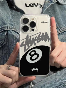 Ốp Lưng iPhone Bóng Billiard Đen 8 Chữ Ký Thời Trang Trong Suốt Mềm Cạnh Mềm Tương Thích Với Apple 11 Promax 12 pro Max 13 14 15