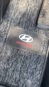 Thảm lót sàn NHỰA 5D xe HYUNDAI PALISADE - Mẫu BẬC DÀI-3 HÀNG - Mẫu TPE Tràn viền bậc cửa Dễ vệ sinh - 1 bộ 4 tấm