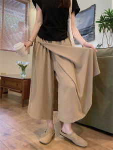 High Waist Asymmetrical A-Line Split Midi Skirt for Women Summer plus Size Conceals Belly Casual Comfortable Slimming Skirt