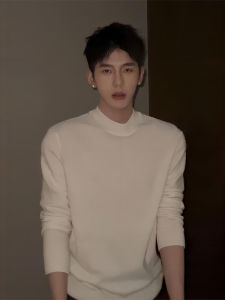 Cleanfit Mens Slim Fit Long Sleeve T-Shirt Half High Collar Base Shirt Autumn Fashionable Polyester Fiber Anti-Wrinkle T-Shirt