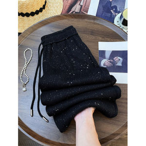 Shiny Star Wide Leg Pants Womens Casual Drapey Feelings High Waist Straight Long Trousers Sparkling Loose Fit Autumn New Arrivals